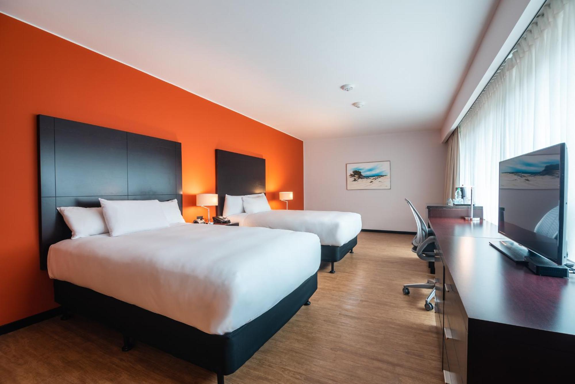 Double Room with Two Double Beds and Roll-In Shower - Mobility Accessible
