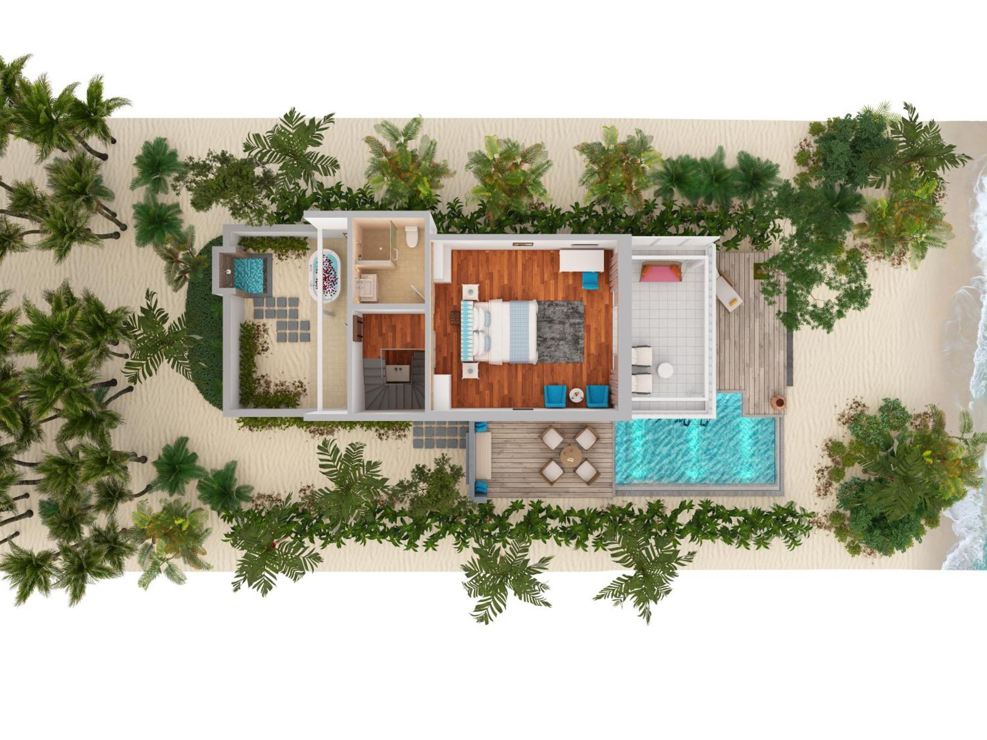 Two Bedroom Beach Pool Pavilion Villa