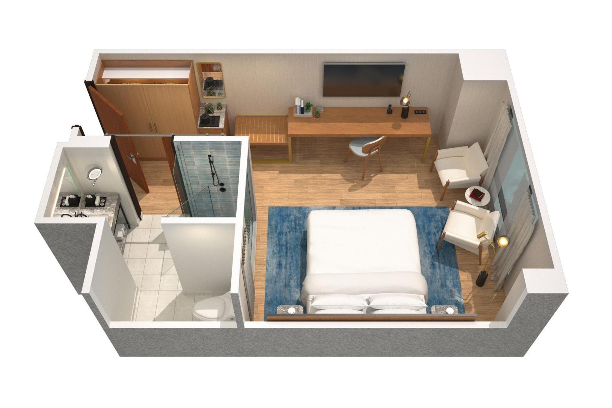 Guest Room One King with Skyline View