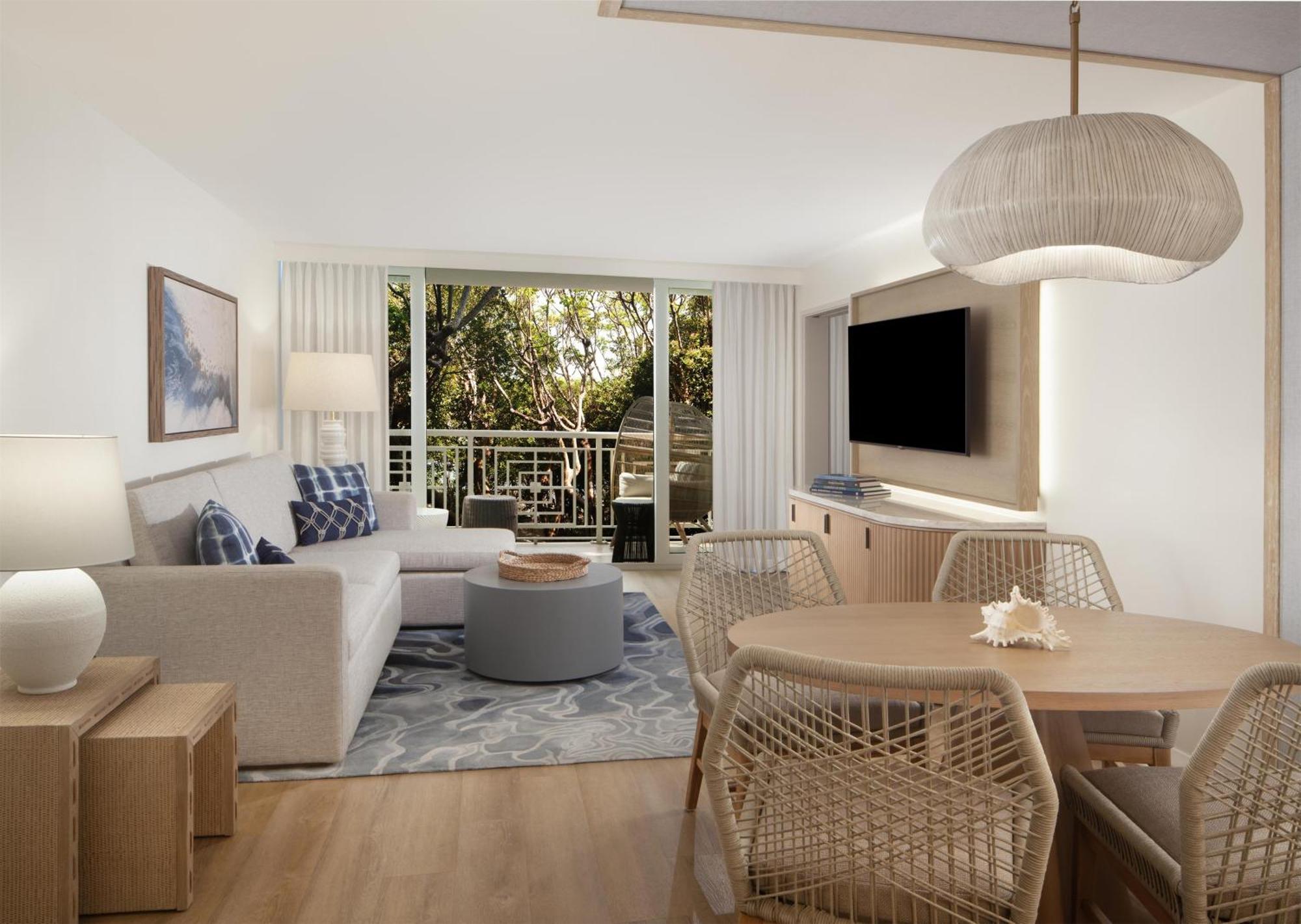 One-Bedroom Palm Suite Kitchenette Partial Waterfront View