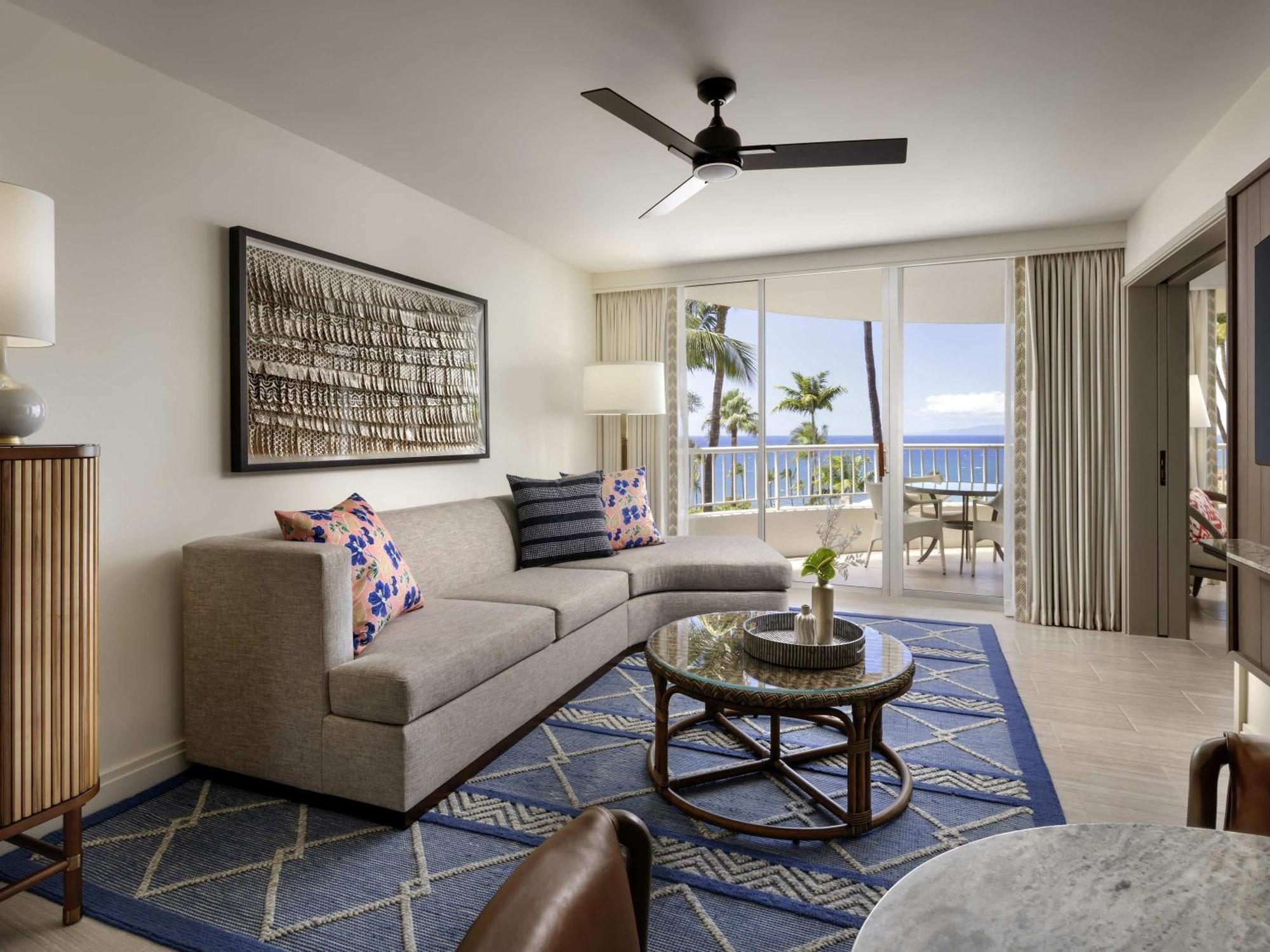 Deluxe Suite with Two Double Beds, Sofa Bed and Ocean View