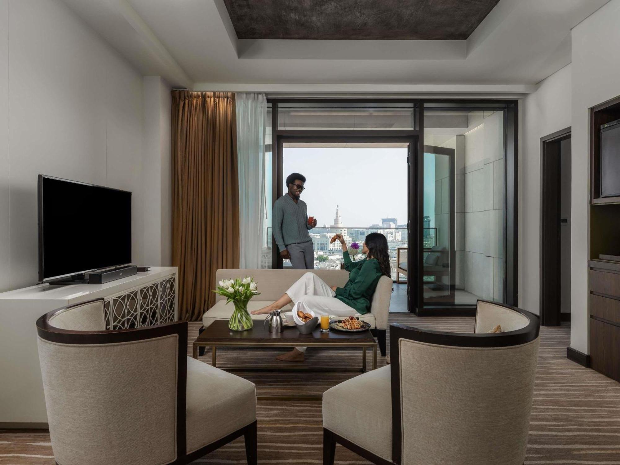 One-Bedroom King Suite with Terrace and Living Area