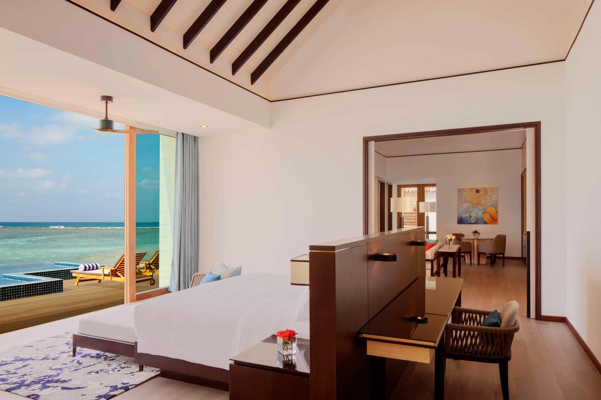 Three Bedroom Sunset Water Villa with private pool & free access to VIP seaplane lounge on arrival with $50 Spa credit & kids stay & dine free