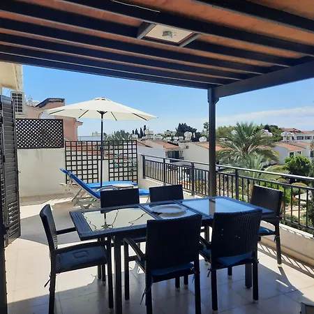 Kato Paphos Sea View Apartment With Pool-3