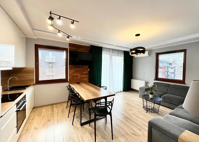 Stylish Apartment Oldtown Riverview Balcony Gdansk