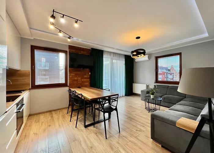 Stylish Apartment Oldtown Riverview Balcony Gdansk