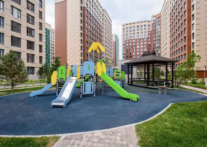 Новая Яркая Квартира С Двумя Кроватями Almaty