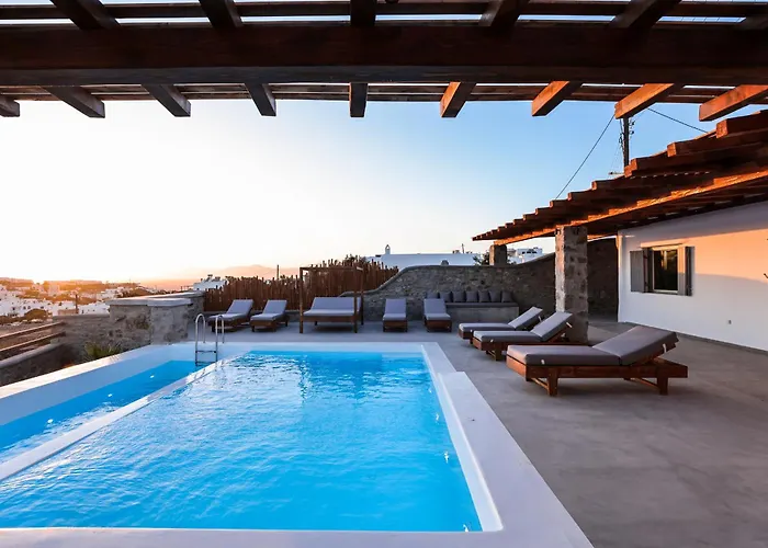 Sunset Views - George Villa Iv, With Private Pool Close To Town Mykonos Town