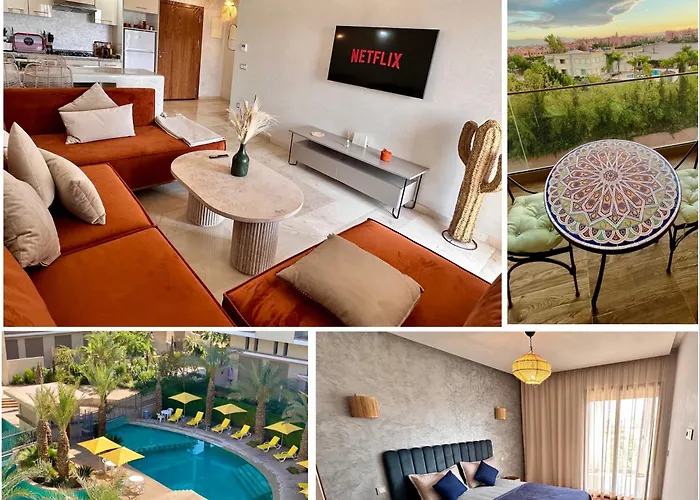 Pearl Garden Studio Cozy Panoramic Charming Sunny Terrace Piscine Marrakesh