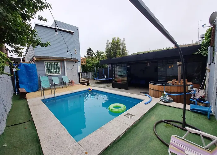 Casa Con Piscina Temperada, Tinaja Y Quincho Proxima A Playa Sn Alfonso Villa Algarrobo