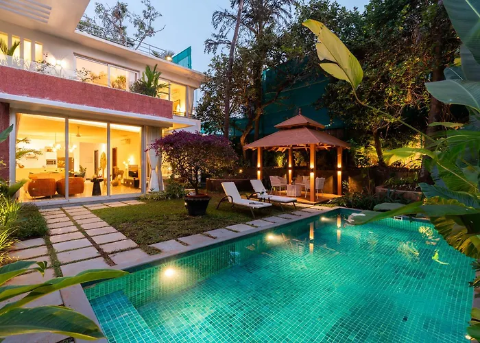 La Dora By The Blue Kite -3Bhk Contemporary Villas With Pvt Pool, 5 Mins Walk To Vagator Beach-Caretaker, Kitchen & Garden