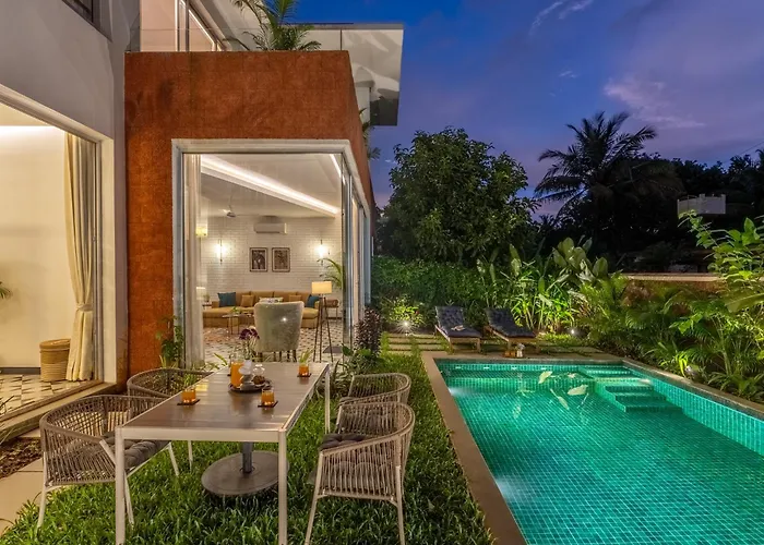 La Dora By The Blue Kite -3Bhk Contemporary Villas With Pvt Pool, 5 Mins Walk To Vagator Beach-Caretaker, Kitchen & Garden