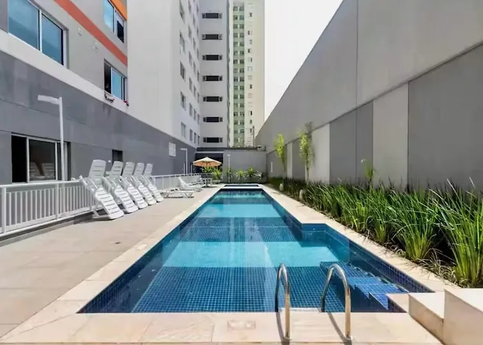 Loft Com Ar Condicionado E Piscina A 86 Metros Do Metro Bras Apartment São Paulo