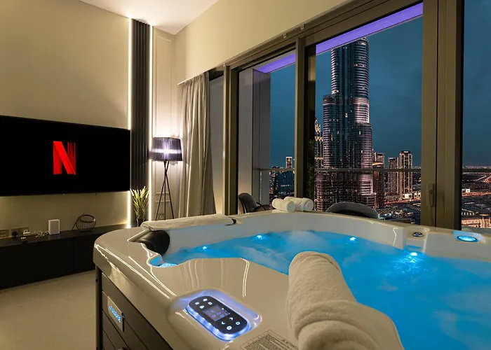Luxury 2Br Burj View Private Hot Tub Walk To Dubaimall