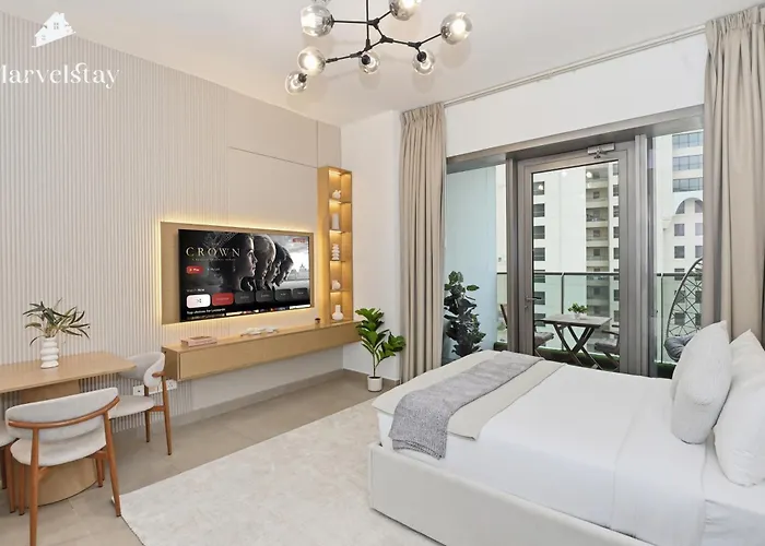 Marvelstay - Beach 5 Mins - Fits 3 - Pool-Gym-Sauna - Marina Dubai
