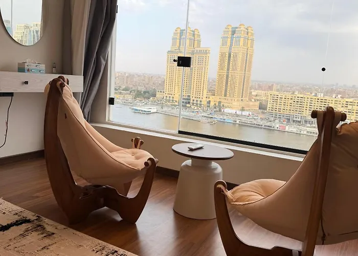 Luxury Studio With Sauna Room With Great Nile View In Zamalek Cairo