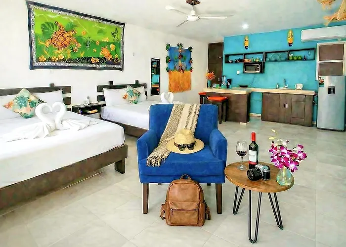2-Bed Family Apt, Sleep 4 With Full Kitchen, 8 Min Walk To Punta Esmeralda & Cenote 5A Playa del Carmen