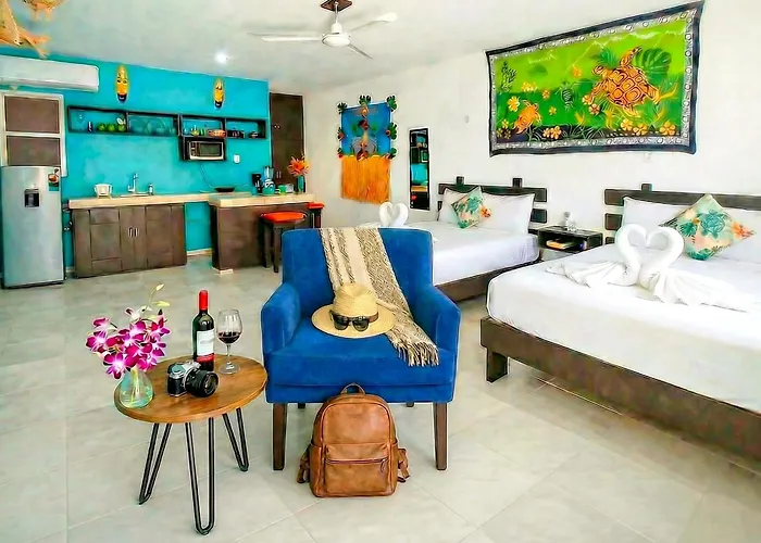 Family Beach Apt With 2 Full Beds, Sleep 4, Full Kitchen, 8 Min Walk To Beach & Cenote 6A Playa del Carmen