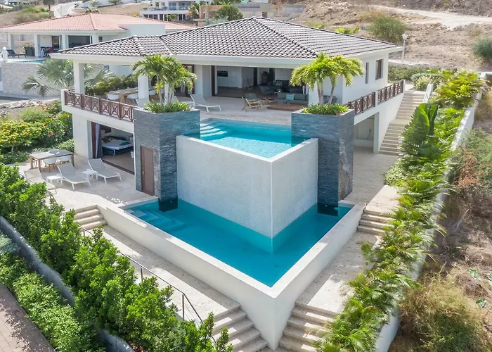 Blue Bay Luxe Villa Met Twee Privezwembaden En Zeezicht Dorp Sint Michiel